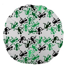 Lizards Pattern - Green Large 18  Premium Round Cushions by Valentinaart