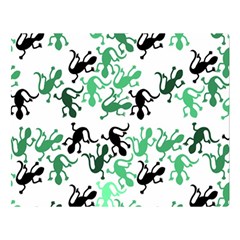 Lizards Pattern - Green Double Sided Flano Blanket (large)  by Valentinaart