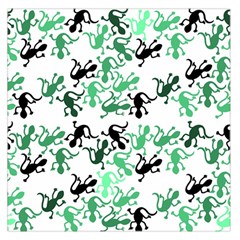 Lizards Pattern - Green Large Satin Scarf (square) by Valentinaart