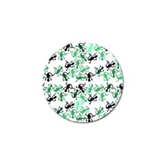 Lizards Pattern - Green Golf Ball Marker by Valentinaart