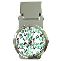 Lizards Pattern - Green Money Clip Watches by Valentinaart