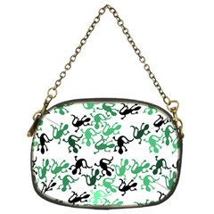 Lizards Pattern - Green Chain Purses (two Sides)  by Valentinaart