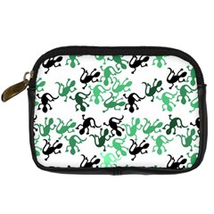 Lizards Pattern - Green Digital Camera Cases by Valentinaart