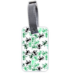 Lizards Pattern - Green Luggage Tags (two Sides) by Valentinaart