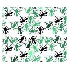 Lizards Pattern - Green Double Sided Flano Blanket (small)  by Valentinaart