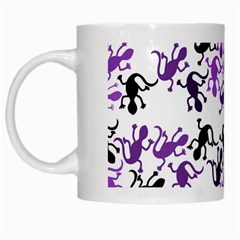 Lizards Pattern - Purple White Mugs by Valentinaart