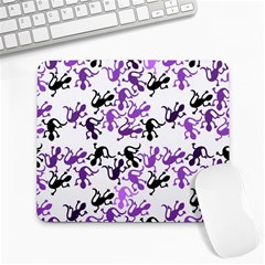 Lizards Pattern - Purple Large Mousepads by Valentinaart