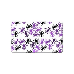 Lizards Pattern - Purple Magnet (name Card) by Valentinaart