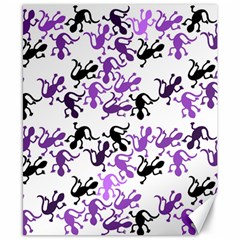 Lizards Pattern - Purple Canvas 8  X 10  by Valentinaart