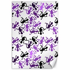 Lizards Pattern - Purple Canvas 12  X 18   by Valentinaart