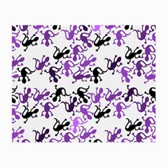 Lizards Pattern - Purple Small Glasses Cloth (2-side) by Valentinaart