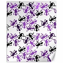 Lizards Pattern - Purple Canvas 11  X 14   by Valentinaart