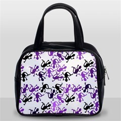 Lizards Pattern - Purple Classic Handbags (2 Sides) by Valentinaart