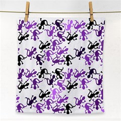 Lizards Pattern - Purple Face Towel by Valentinaart