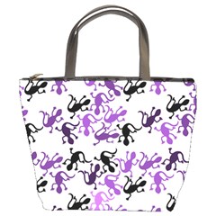 Lizards Pattern - Purple Bucket Bags by Valentinaart