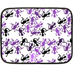 Lizards Pattern - Purple Fleece Blanket (mini) by Valentinaart