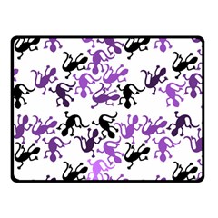 Lizards Pattern - Purple Fleece Blanket (small) by Valentinaart