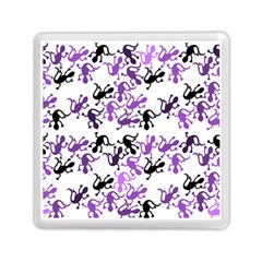 Lizards Pattern - Purple Memory Card Reader (square)  by Valentinaart