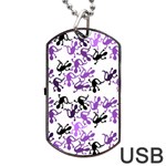 Lizards pattern - purple Dog Tag USB Flash (One Side) Front