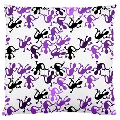 Lizards Pattern - Purple Large Cushion Case (two Sides) by Valentinaart