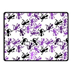 Lizards Pattern - Purple Double Sided Fleece Blanket (small)  by Valentinaart