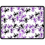 Lizards pattern - purple Double Sided Fleece Blanket (Large)  80 x60  Blanket Back