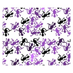 Lizards Pattern - Purple Double Sided Flano Blanket (small)  by Valentinaart