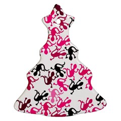 Lizards Pattern - Magenta Ornament (christmas Tree) by Valentinaart