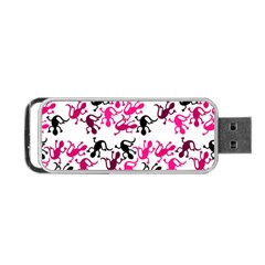 Lizards Pattern - Magenta Portable Usb Flash (one Side) by Valentinaart