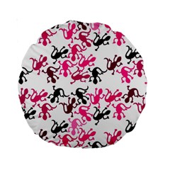 Lizards Pattern - Magenta Standard 15  Premium Round Cushions by Valentinaart