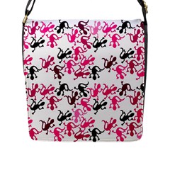 Lizards Pattern - Magenta Flap Messenger Bag (l)  by Valentinaart