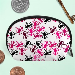 Lizards Pattern - Magenta Accessory Pouches (large)  by Valentinaart