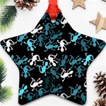 Cyan lizards pattern Ornament (Star)  Front