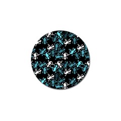 Cyan Lizards Pattern Golf Ball Marker (4 Pack) by Valentinaart