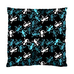 Cyan Lizards Pattern Standard Cushion Case (two Sides) by Valentinaart