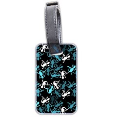 Cyan Lizards Pattern Luggage Tags (two Sides) by Valentinaart