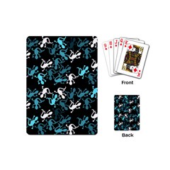 Cyan Lizards Pattern Playing Cards (mini)  by Valentinaart