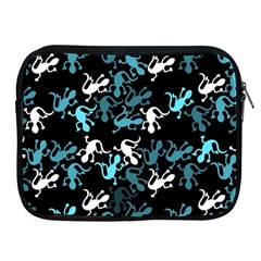 Cyan Lizards Pattern Apple Ipad 2/3/4 Zipper Cases by Valentinaart