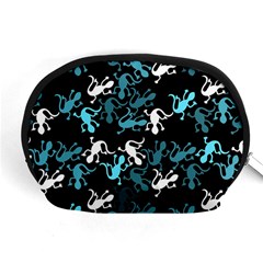 Cyan Lizards Pattern Accessory Pouches (medium)  by Valentinaart