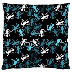 Cyan Lizards Pattern Standard Flano Cushion Case (one Side) by Valentinaart