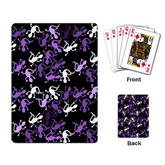 Purple Lizards Pattern Playing Card by Valentinaart