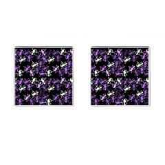 Purple Lizards Pattern Cufflinks (square) by Valentinaart