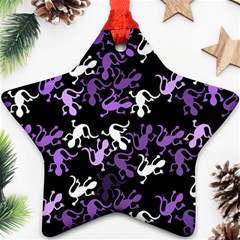 Purple Lizards Pattern Star Ornament (two Sides)  by Valentinaart