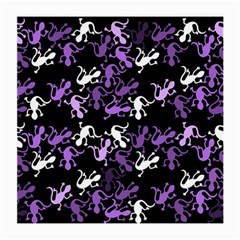 Purple Lizards Pattern Medium Glasses Cloth by Valentinaart