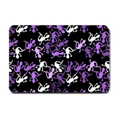 Purple Lizards Pattern Small Doormat  by Valentinaart