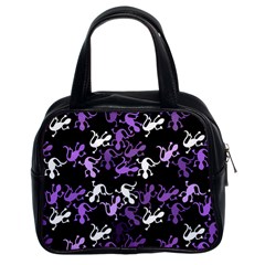 Purple Lizards Pattern Classic Handbags (2 Sides) by Valentinaart