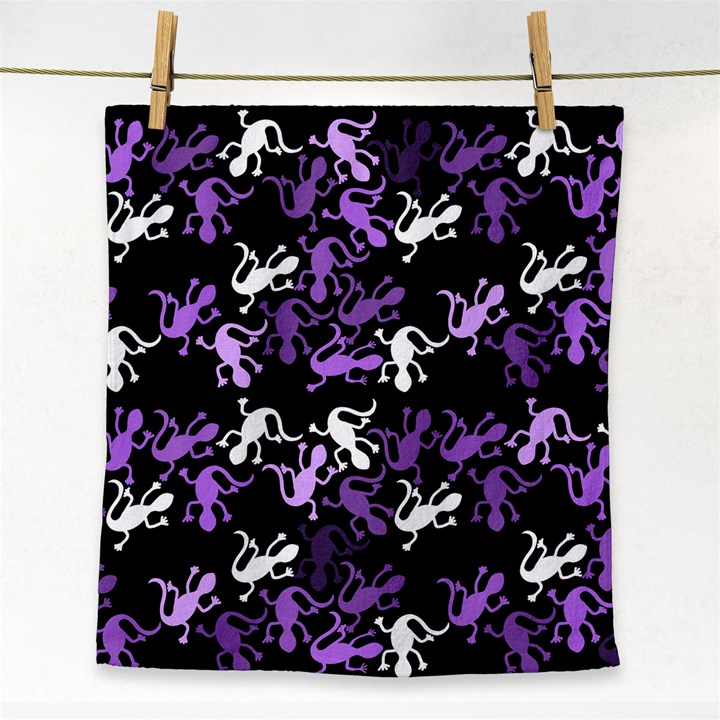 Purple lizards pattern Face Towel