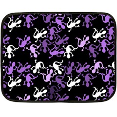 Purple Lizards Pattern Double Sided Fleece Blanket (mini)  by Valentinaart