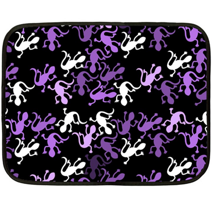 Purple lizards pattern Double Sided Fleece Blanket (Mini) 