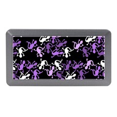 Purple Lizards Pattern Memory Card Reader (mini) by Valentinaart